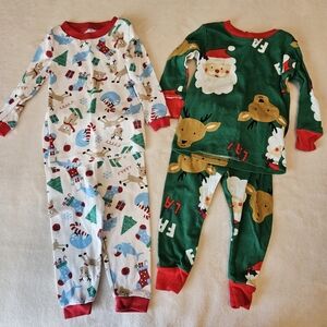 Two Sets of Christmas Infant Pajamas Size 12 months